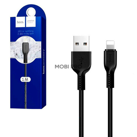 Кабель USB - Lightning (для iPhone) Hoco X20 (2.4А) Черный