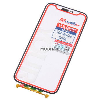 Стекло для переклейки MUSTTBY iPhone 15 Pro Max в сборе с тачскрином под восстановление и OCA 100% Черный (LG)