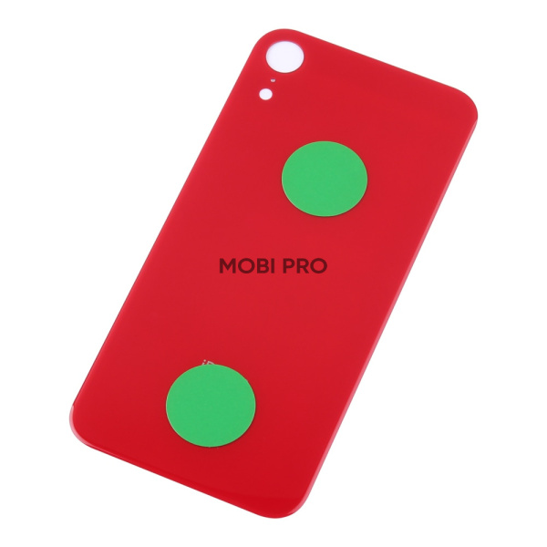 Задняя крышка для iPhone Xr Красный (стекло, монолит, широкий вырез под камеру, логотип) - Премиум