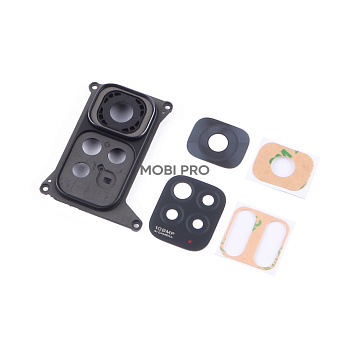 Стекло камеры для Xiaomi Redmi Note 11S 4G (2201117SY) в сборе с рамкой Черный