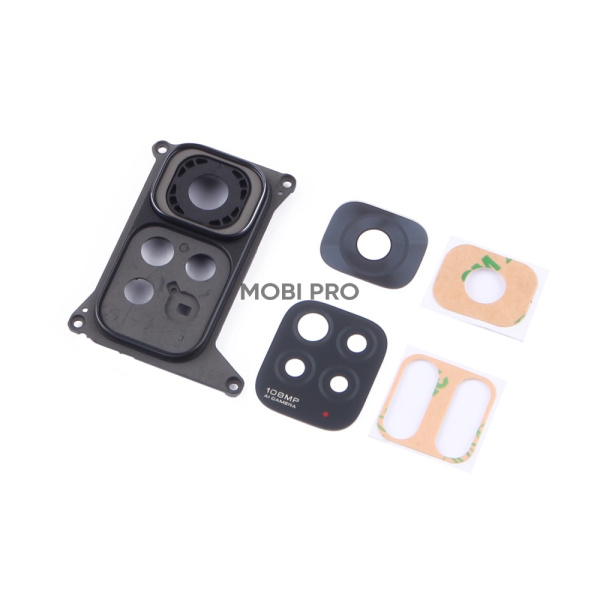 Стекло камеры для Xiaomi Redmi Note 11S 4G (2201117SY) в сборе с рамкой Черный