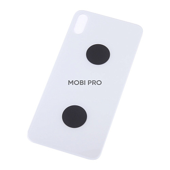 Задняя крышка для iPhone Xs Max (A1921/A2101) Белый (стекло, монолит, широкий вырез под камеру, логотип) - Премиум