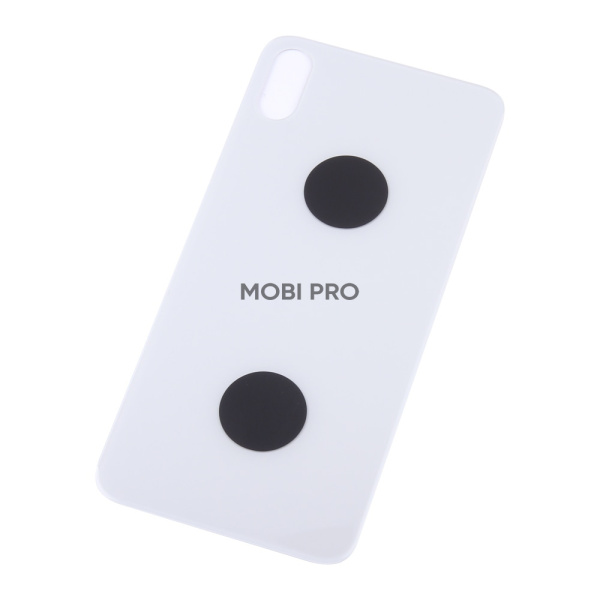 Задняя крышка для iPhone Xs Max (A1921/A2101) Белый (стекло, монолит, широкий вырез под камеру, логотип) - Премиум
