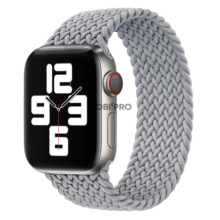 Ремешок - ApW14 для "Apple Watch 42/44/45 mm" тканевый монобраслет L (grey)  (130665)