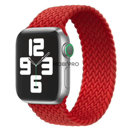 Ремешок - ApW14 для "Apple Watch 42/44/45 mm" тканевый монобраслет L (red)  (130666)