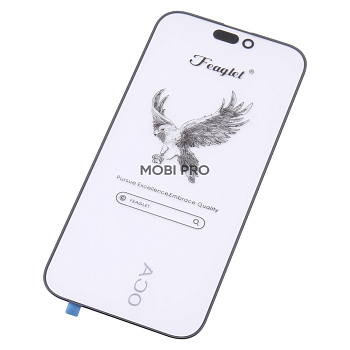 Стекло для переклейки iPhone 16 Pro Max в сборе с OCA пленкой Черный - OR (Feaglet)