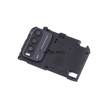 Стекло камеры для Xiaomi Redmi 9T (M2010J19SY) (комплект 3 шт.) в сборе с рамкой Черный