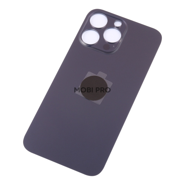 Задняя крышка для iPhone 14 Pro Max Темно-фиолетовый (стекло, монолит, широкий вырез под камеру, логотип) - Премиум