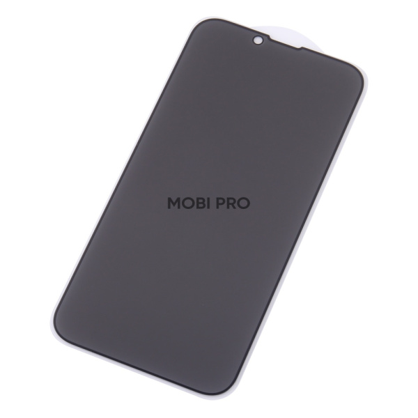 Защитное стекло "Антишпион" для iPhone 13/13 Pro/14/16e Черный (Закалённое, полное покрытие)