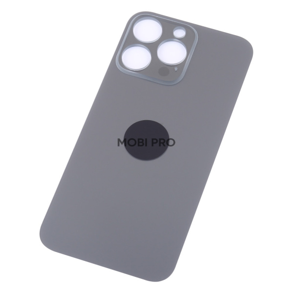 Задняя крышка для iPhone 14 Pro Max (A2895) Черный (стекло, широкий вырез под камеру, логотип)