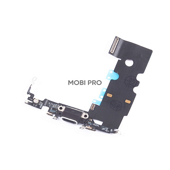 Шлейф для iPhone 8 на системный разъем/микрофон Черный - Премиум