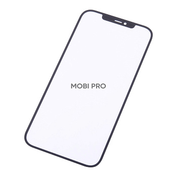 Стекло для переклейки iPhone 12 Pro Max в сборе с OCA пленкой Черный - OR (Mitsubishi)