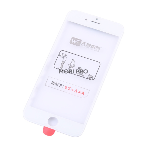Стекло для переклейки iPhone 8 в сборе с рамкой и OCA пленкой WUFENG Белое