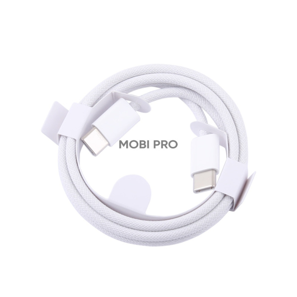 Кабель Type-C - Type-C для iPhone 15/15 Plus/15 Pro/15 Pro Max/16/16 Plus/16 Pro/16 Pro Max/17/17 Pro/17 Pro Max/Air (60W, PD, оплетка нейлон, тех.упак.) Белый - OR