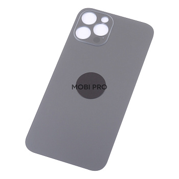 Задняя крышка для iPhone 12 Pro (A2407) Серый (стекло, широкий вырез под камеру, логотип)