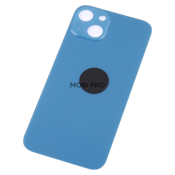 Задняя крышка для iPhone 13 (A2635) Синий (стекло, узкий вырез под камеру, логотип)