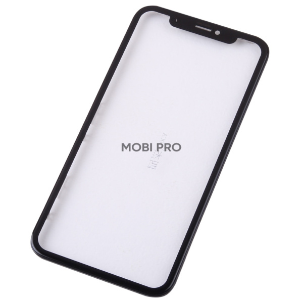 Стекло для переклейки iPhone Xr в сборе с рамкой и OCA пленкой Черный - OR (Mitsubishi)