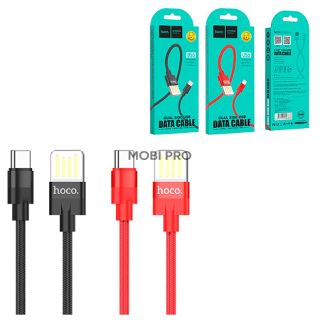 Кабель USB - Type-C Hoco U55 (оплетка нейлон, 1.2 м.) Красный