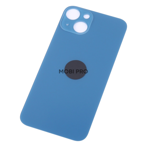 Задняя крышка для iPhone 13 (A2635) Синий (стекло, широкий вырез под камеру, логотип)