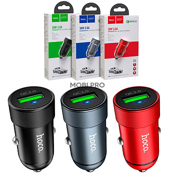 Автомобильное зарядное устройство USB Hoco Z32 (18W, QC3.0) Красный