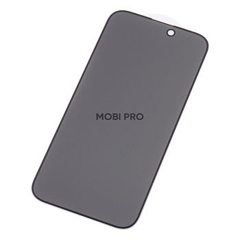 Защитное стекло "Антишпион" для iPhone 16 Черный (Закалённое, полное покрытие)