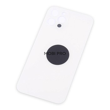 Задняя крышка для iPhone 12 Pro (A2407) Белый (стекло, широкий вырез под камеру, логотип)