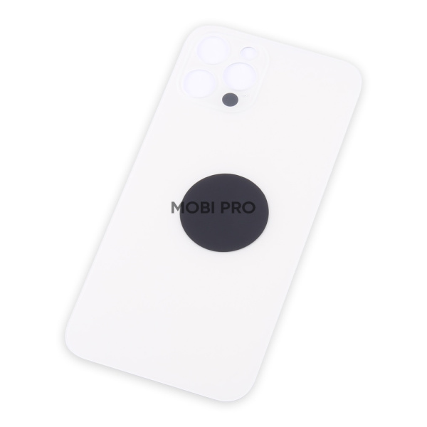 Задняя крышка для iPhone 12 Pro (A2407) Белый (стекло, широкий вырез под камеру, логотип)