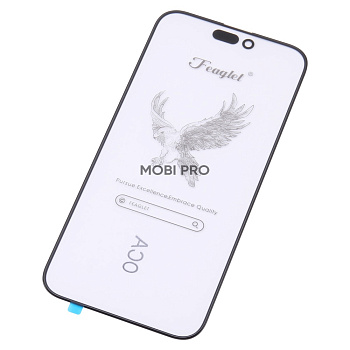 Стекло для переклейки iPhone 15 Pro Max в сборе с OCA пленкой Черный - OR (Feaglet)
