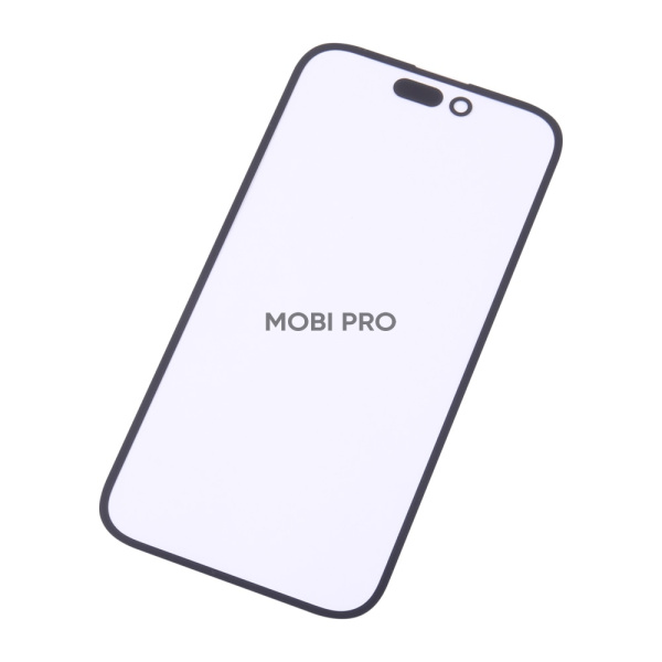 Стекло для переклейки iPhone 14 Pro в сборе с OCA пленкой Черный - OR (Mitsubishi)
