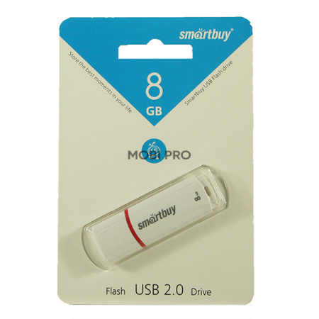 USB-флеш (USB 2.0) 8GB Smartbuy Crown Белый