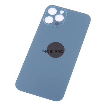 Задняя крышка для iPhone 12 Pro (A2407) Синий (стекло, широкий вырез под камеру, логотип)