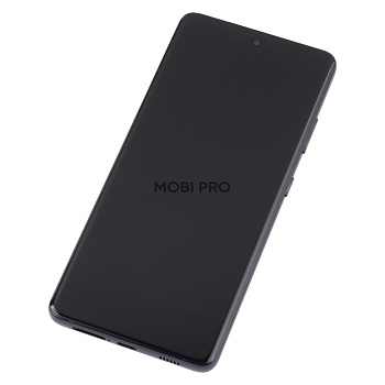 Дисплей для Samsung Galaxy S21 Ultra (G998B) модуль с рамкой Черный - (Soft OLED, 120 Гц) (Full Size)