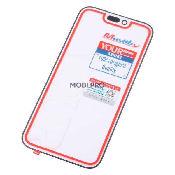Стекло для переклейки MUSTTBY iPhone 17 Pro Max в сборе с OCA 100% Черный