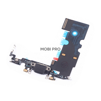 Шлейф для iPhone SE (2020)/SE (2022) на системный разъем/микрофон Черный - Премиум