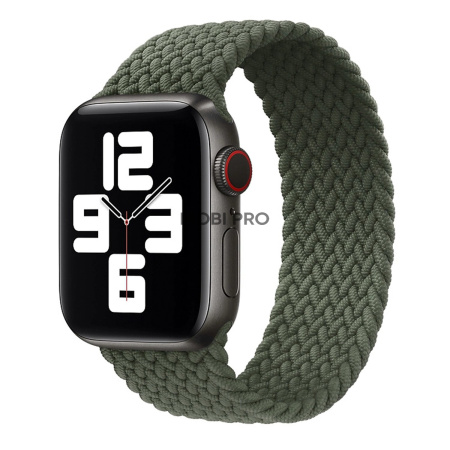 Ремешок - ApW14 для "Apple Watch 42/44/45 mm" тканевый монобраслет S (dark green)  (130674)