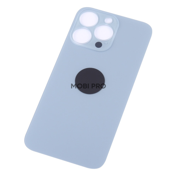 Задняя крышка для iPhone 13 Pro (A2640) Голубой (стекло, широкий вырез под камеру, логотип)