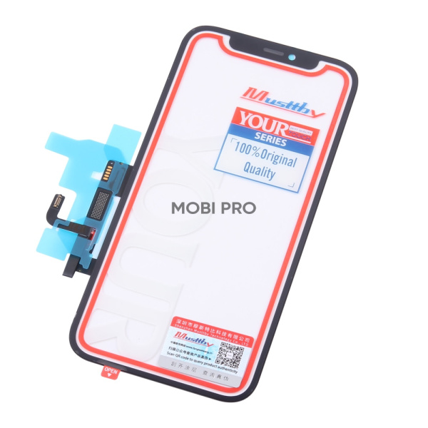 Стекло для переклейки MUSTTBY iPhone 12/12 Pro в сборе с тачскрином и OCA без микросхемы 100% Черный