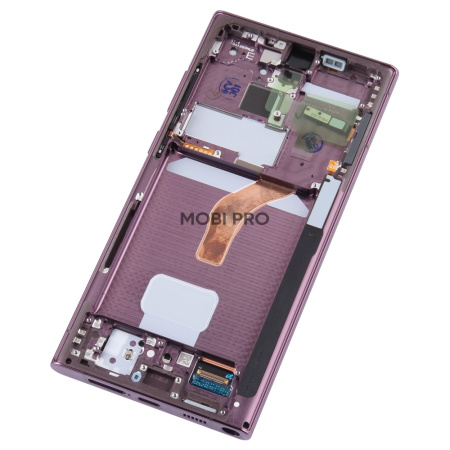 Дисплей для Samsung Galaxy S22 Ultra (S908B/S9080) модуль с рамкой Бордовый - OR (SP)