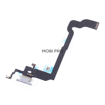 Шлейф для iPhone X (A1865/A1901) на системный разъем/микрофон Серый - Премиум