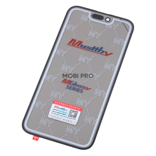 Стекло для переклейки MUSTTBY iPhone 14 Pro Max в сборе с OCA и поляризационной пленкой Черный