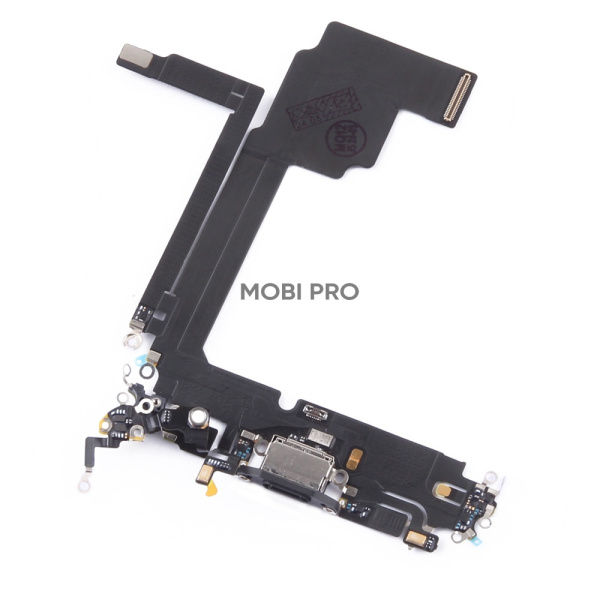 Шлейф для iPhone 15 Pro Max (A3106) на системный разъем/микрофон Черный - Премиум