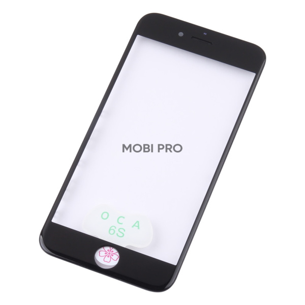 Стекло для переклейки iPhone 6S в сборе с рамкой и OCA пленкой Черный - OR (Mitsubishi)