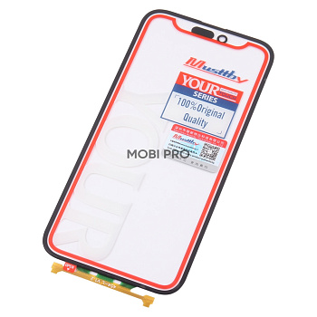 Стекло для переклейки MUSTTBY iPhone 14 Pro Max в сборе с тачскрином под восстановление и OCA 100% Черный (LG)