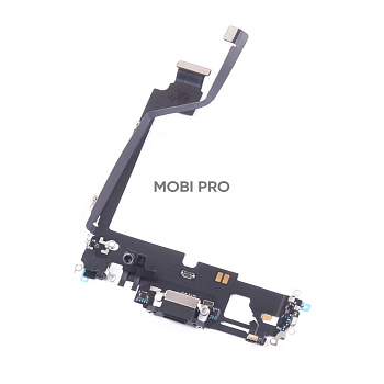 Шлейф для iPhone 12 Pro Max (A2411) на системный разъем/микрофон Черный - Премиум