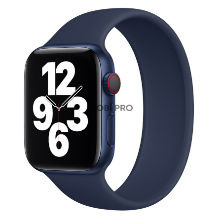 Ремешок - ApW15 для "Apple Watch 42/44/45 mm" монобраслет (180 мм) (dark blue)  (125688)