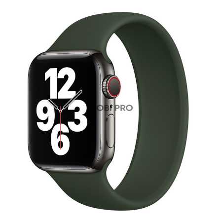 Ремешок - ApW15 для "Apple Watch 42/44/45 mm" монобраслет (180 мм) (dark green)  (125691)