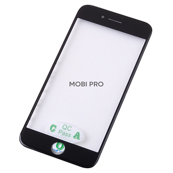 Стекло для переклейки iPhone 8/SE (2020)/SE (2022) в сборе с рамкой и OCA пленкой Черный - OR (Mitsubishi)