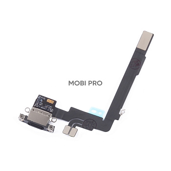 Шлейф для iPhone 16 Pro Max на системный разъем/микрофон Черный - Премиум