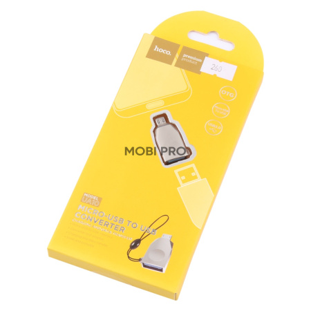 Адаптер MicroUSB - OTG Hoco UA10 Серебро