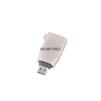 Адаптер MicroUSB - OTG Hoco UA10 Серебро